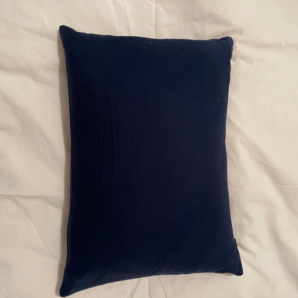 Dior Navy Blue and Yellow Giraffe Motif Accent Pillow